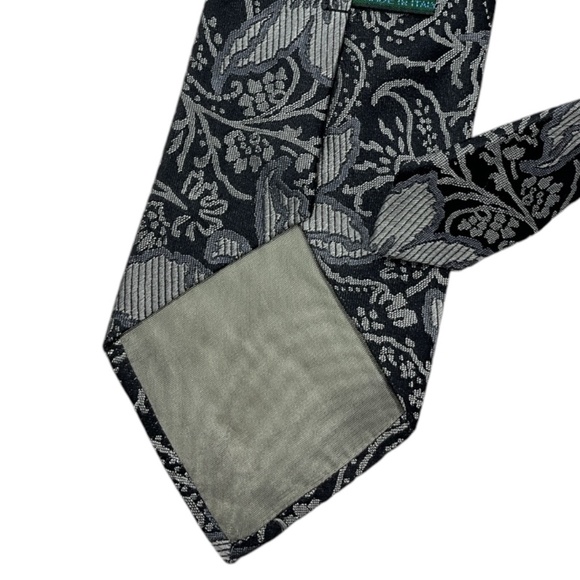 PROCHOWNICK Black/Silver Paisley Silk DESIGNER Tie ITALY - Picture 4 of 4